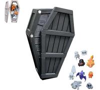 3D Printed Halloween Mystery Coffin Countdown, Halloween Mystery Coffin Countdown Gift Box, Contents Small Cute Various Spooky Accessories 13 Days of Spooky Minis Advent Calendar (Black)