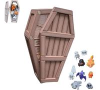 3D Printed Halloween Mystery Coffin Countdown, Halloween Mystery Coffin Countdown Gift Box, Contents Small Cute Various Spooky Accessories 13 Days of Spooky Minis Advent Calendar (Brown)