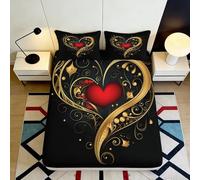 3D Printed Heart Art Fitted Sheet Microfiber Deep Pocket Non-Slip Bedroom Bedding Heart Mattress Fitted Cover for Adults 90x200x25cm