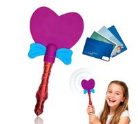 3D Printed Heart Cupid Magic Wand, Credit Card Holder Love Wand for Contactless Payment - Romantic Tap to Pay Prank Toy for Couples, Valentine's Day, Festivals (Magenta)