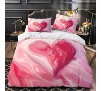 3D Printed Heart Small Double Bed Duvet Cover Set For Kids Teens Modern Abstract ArtBedding Set The 3 Pieces includes1 Quilt Covers 155x220 and 2 Pillowcases J.3159