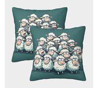 3D Printed Herd of Sheep Cushion Covers Set Home Decorative Couch Sofa Pack of 2 Cushion Covers Decorative Square Pillow Cover Cushion Covers for Sofa Car Home Decor 45x45cm