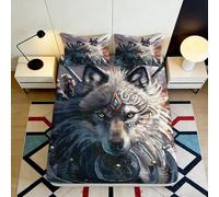 3D Printed Hexagon Glow Fitted Sheet Microfiber Deep Pocket Non-Slip Bedroom Bedding Hexagon Mattress Fitted Cover Washable Single（90x190cm）