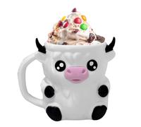 3D Printed Highland Cow Ice Pint Holder with 2 Spoon Antifreeze Handle, Non-Slip Base Fits Ice Cream 16 Oz, Reusable Insulated Sleeve with Spoon Slot, for Yogurt&Frozens Desserts, Ben & Jerry's 473ml