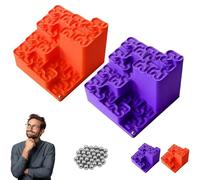3D Printed Hilbert Curve Marble Run, Endless Looping Fractal Maze with Steel Ball, Fractal Math Desk Toy & Kinetic Art, Fractals Ball Track, Relaxing Stress Relief for Adults Kids (2pcs)