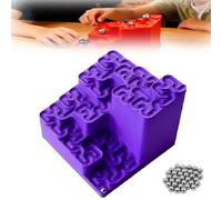 3D Printed Hilbert Curve Marble Run, Endless Looping Fractal Maze with Steel Balls, Fractal Math Desk Toy & Kinetic Art, Relaxing Stress Relief and Creative Home or Office Decor (purple*1)