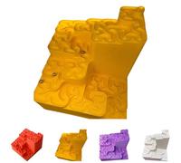 3D Printed Hilbert Curve Marble Run,Fractal Ball Track Desk Toy, Endless Looping FractalMaze with Steel Balls,Relaxing Stress Relief Fractal Ball Track Desk Toy & Kinetic Art for Adults (Gold)