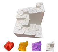 3D Printed Hilbert Curve Marble Run,Fractal Ball Track Desk Toy, Endless Looping FractalMaze with Steel Balls,Relaxing Stress Relief Fractal Ball Track Desk Toy & Kinetic Art for Adults (White)