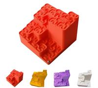 3D Printed Hilbert Curve Marble Run,Fractal Ball Track Desk Toy, Endless Looping FractalMaze with Steel Balls,Relaxing Stress Relief Fractal Ball Track Desk Toy & Kinetic Art for Adults (Orange)