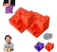 3D Printed Hilbert Curve Marble Run, Fractal Ball Track Desk Toy & Kinetic Art, Endless Looping Fractal Maze, Relaxing Stress Relief Ornament for Adults and Creative Home Decor (2pcs-A)