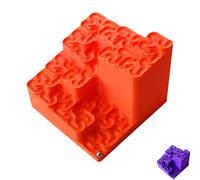3D Printed Hilbert Curve Marble Run - Fractal Ball Track Desk Toy, Relaxing Stress Relief Ornament, Mathematical Creative Home Decor for Adults & Kids (Orange)