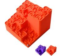 3d Printed Hilbert Curve Marble Run, Fractal Ball Track Kinetic Art, Endless Looping Fractal Maze With Steel Balls, Mathematical Desk Toy, Surprise Gift For Math & Science Lovers (Orange)