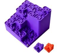 3d Printed Hilbert Curve Marble Run, Fractal Ball Track Kinetic Art, Endless Looping Fractal Maze With Steel Balls, Mathematical Desk Toy, Surprise Gift For Math & Science Lovers (Purple)