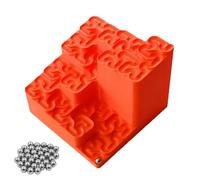 3D Printed Hilbert Curve Marble Run, Fractal Ball Track Kinetic Art, Endless Looping Marble Maze with Steel Balls, Mathematical Desk Toy for Stress Relief, Creative Home Office Gift (orange)