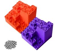 3D Printed Hilbert Curve Marble Run, Fractal Ball Track Kinetic Art, Endless Looping Marble Maze with Steel Balls, Mathematical Desk Toy for Stress Relief, Creative Home Office Gift (mix)