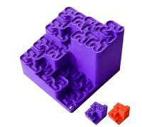 3D Printed Hilbert Curve Marble Run, Fractal Ball Track Kinetic Art, Mathematical Desk Toy, Relaxing Stress Relief Ornament, Surprise Gift for Math & Science Lovers (purple)