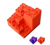 3D Printed Hilbert Curve Marble Run, Fractal Ball Track Kinetic Art, Mathematical Desk Toy, Relaxing Stress Relief Ornament, Surprise Gift for Math & Science Lovers (orange)