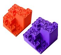 3D Printed Hilbert Curve Marble Run, Fractal Ball Track Mathematical Desk Toy & Kinetic Art, Relaxing Stress Relief Ornament for Adults and Creative Home Decor (2pcs)