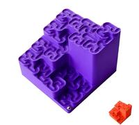 3D Printed Hilbert Curve Marble Run, Fractal Ball Track, Relaxing Stress Relief Ornament, Mathematical Desk Toy, Creative Home Decor (Purple)