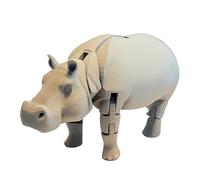 3D Printed Hippo - Engaging Articulated Toy Model, 6cm Movable Joint Sculpture, Lightweight 63g Desktop Ornament, Unique plasticc Animal Collectible | for Office Desk & Birthday Party Favor