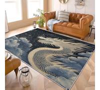 3D Printed Home Decor Carpet 140x200 cm Chinese Dragon Painting (Gongbi Style) Super Soft Machine Washable Area Rugs Non-Shedding, Anti-Slip Rug Black Stain-Resistant Easy-Clean Entrance Floor Mat
