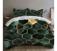 3D Printed Honeycomb Super King Duvet Cover Set 3 Piece Microfibre Bedding Set Cool Geometric Style Quilt Cover 260x220 cm with 2 Pillowcases 50x75 cm and Zipper Closure i.3690