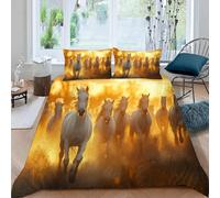 3D Printed Horse Duvet Cover Set Double size,Soft Microfiber Hypoallergenic Animal Bedding Set with Pillowcase, Quilt Cover with Zipper for Kids, Teens, Adults 1e74