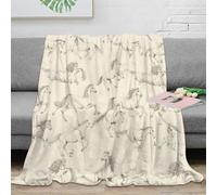 3D Printed Horse sketches Bed Throw Microfiber Ultra Soft Warm Bedding Vintage animal Fluffy Blanket Breathable All Season for Office Workers Students Teens Young Adults 50x60inch(127x152cm)