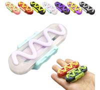 3D Printed Hot Dog Fidget Slider, EDC Fidget Toys for Adults with Click Sound & Tactile Feedback, Stress Relief Toy Gadget for Adults, Compatible with SinaiN Sliders (Multicolor, Slider)