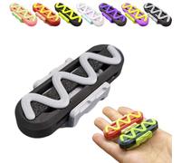 3D Printed Hot Dog Fidget Slider, EDC Fidget Toys for Adults with Click Sound & Tactile Feedback, Stress Relief Toy Gadget for Adults, Compatible with SinaiN Sliders (Black/Grey, Slider+Ring)