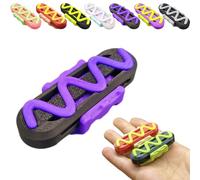 3D Printed Hot Dog Fidget Slider, EDC Fidget Toys for Adults with Click Sound & Tactile Feedback, Stress Relief Toy Gadget for Adults, Compatible with SinaiN Sliders (Purple/Black, Slider)