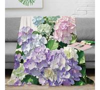 3D Printed Hydrangea blooms Cozy Throw Blanket Microfiber Warm Soft Bedding Cosy pastel floral art Throw Blanket Lightweight All Season for Dorm Dwellers University Students 80×90inch(200x230cm)