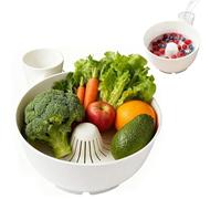 3D-Printed Hydro Bowl, Automatic Fruit Washer Spinner Bowl, Rotating Vegetable Washing Bowl with Strainer, Fruit Washer Strainer Bowl, Multipurpose Rinse Drain Basket for Fruits, Vegetables (M)