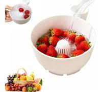 3D-Printed Hydro Bowl - Automatic Fruit Washer Spinner Bowl, Vegetable Washing Basket, Multipurpose Rinse Drain Basket, Fruit and Veggies Cleaner Spinner Bowls, Portable Fruit Cleaning Drain Tool (S)
