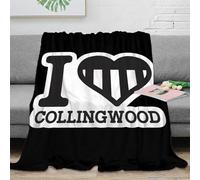 3D Printed I Love Collingwood Bedding Throw Microfiber Ultra Soft Warm Bedding Black White Design Bedding Blanket Compact Portable for Students Gamers Movie Nights Teens 40x50inch(100x130cm)