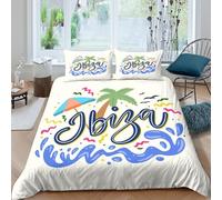3D Printed Ibiza Beach Duvet Cover, Microfiber Bedding Cover Hidden Zipper