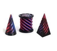 3D Printed Impossible Cone Fidget Toys Set, 3PCS Spiral Cone, Pyramid and Cylinder Passthrough Sculpture, Vortex Illusion Stress Relief Toys for Adults, Cool Desktop Decorations Gifts (Style A)