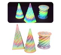 3D Printed Impossible Cone Fidget Toys Set, 3PCS Spiral Cone Pyramid Cylinder Passthrough Sculpture, Vortex Illusion Stress Relief Sensory Toys, Cool Desktop Decoration Gifts for Adults Kids (style 1)