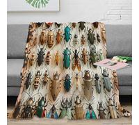 3D Printed Insect collection Bed Throw Microfiber Warm Soft Bedding Compact Vintage entomology Travel Blanket Portable for Students Campers Travellers Young Adults Teens 60x80inch(150x200cm)