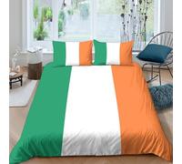 3D Printed Ireland Flag Duvet Cover, Microfiber Quilt Cover Hidden Zipper