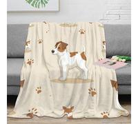 3D Printed Jack Russell puppy Cozy Throw Blanket Microfiber Warm Soft Bedding Cosy Cartoon animal design Bed Blanket Anti Static No Shedding for Dorm Dwellers University Students 40x50inch(100x130cm)