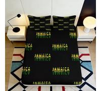 3D Printed Jamaica Pattern Fitted Sheet Microfiber Deep Pocket Bedroom Bedding Jamaica Mattress Fitted Cover Elastic Hem Washable for Adults 140x200x25cm
