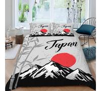 3D Printed Japan Bedding Set 3 Piece 200x200 Mount Fuji Landscape Double Duvet Cover 2 Pillowcases Soft Microfiber For Adults Teenager Kids Comfortable With Zipper ra334