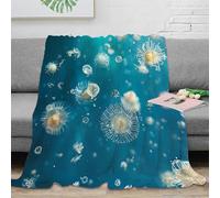 3D Printed Jellyfish underwater Cozy Throw Blanket Microfiber Warm Soft Bedding Cosy marine life Throw Blanket Lightweight All Season for Dorm Dwellers University Students 70×80inch(180x200cm)