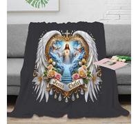 3D Printed Jesus Christ Fluffy Blanket Microfiber Ultra Soft Warm Bedding religious icon 1 Throw Blanket Wrinkle Resistant Machine Washable for Office Workers Students Teens 70×80inch(180x200cm)