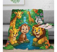 3D Printed jungle animals All Season Blanket Microfiber Soft Warm Bedding Breathable Children's book Sofa Throw Lightweight All Season for Young Adults Renters Apartment Dwellers 50x60inch(127x152cm)