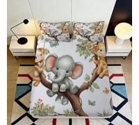 3D Printed Jungle Animals Fitted Sheet, Microfiber Bed Cover, Non-slip Home