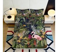3D Printed Jungle Animals Fitted Sheet, Microfiber Bed Cover, Non-slip Home