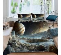 3D Printed Jupiter Duvet Cover Set Double size,Soft Microfiber Hypoallergenic Universe Planet Bedding Set with Pillowcase, Quilt Cover with Zipper for Kids, Teens, Adults 1e42