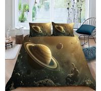 3D Printed Jupiter Universe Duvet Cover Set Single size,Soft Microfiber Hypoallergenic Planet Bedding Set with Pillowcase, Quilt Cover with Zipper for Kids, Teens 1e72
